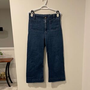 Anthropologie Maeve The Colette Wide-Leg High Waist Cropped Jeans